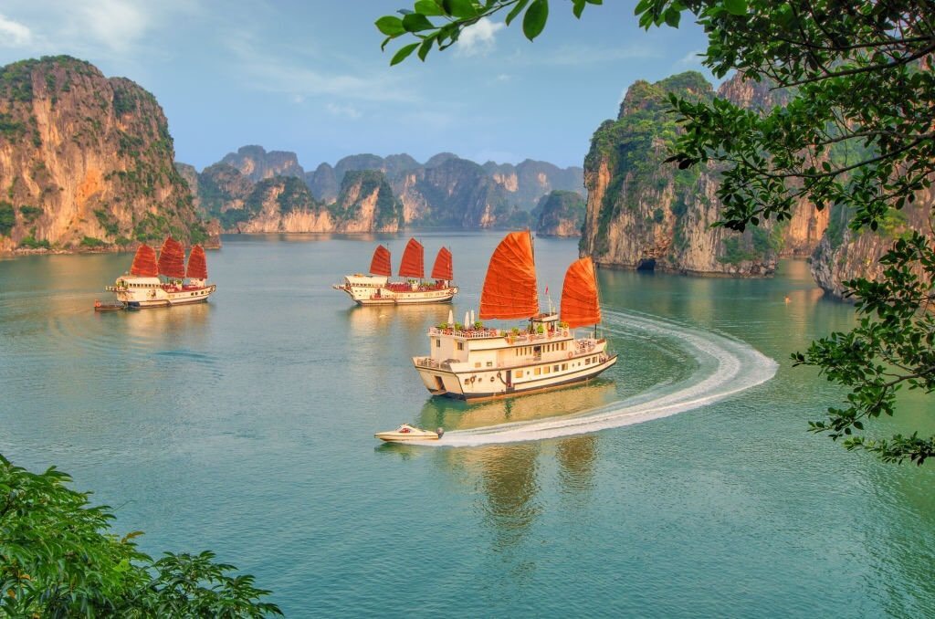 Cruise visiting Halong Bay