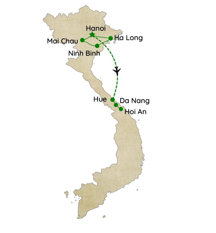 Carte - Un Voyage Inoubliable de 10 Jours au Vietnam : Nord et Centre