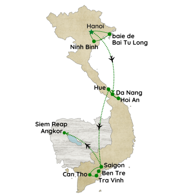 Circuit luxe Vietnam Cambodge 16 jours : de Hanoï aux temples d’Angkor