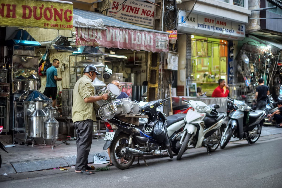 La rue Hàng Thiếc à Hanoï