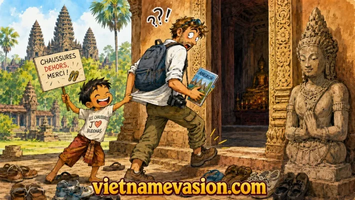 Retirez ses chaussures avant d’entrer dans une pagode
