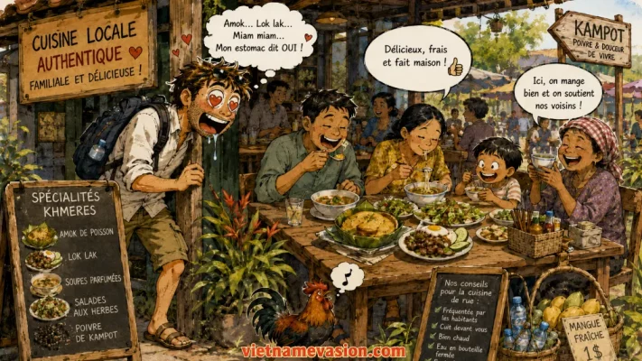 Voyageur attiré par un restaurant local