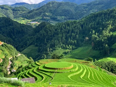 Les rizières en terrasses de la colline de Mam Xoi, à Mu Cang Chai.