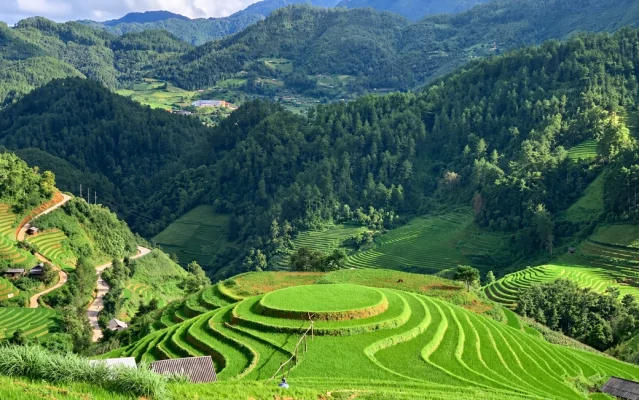 Les rizières en terrasses à Mu Cang Chai.